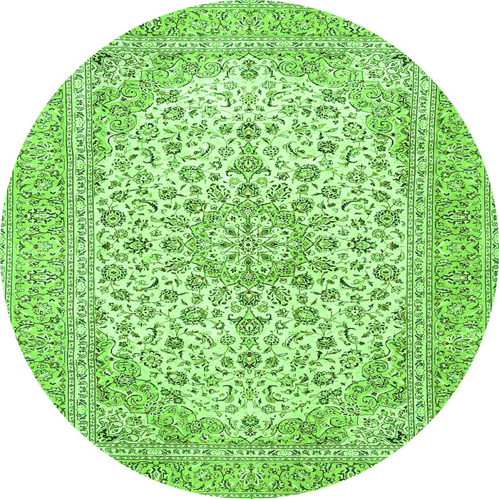 Square Persian Green Traditional Rug, tr4529grn
