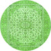 Square Persian Green Traditional Rug, tr4529grn
