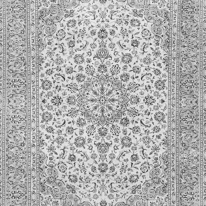 Serging Thickness of Machine Washable Persian Gray Traditional Rug, wshtr4529gry