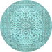 Round Persian Light Blue Traditional Rug, tr4529lblu