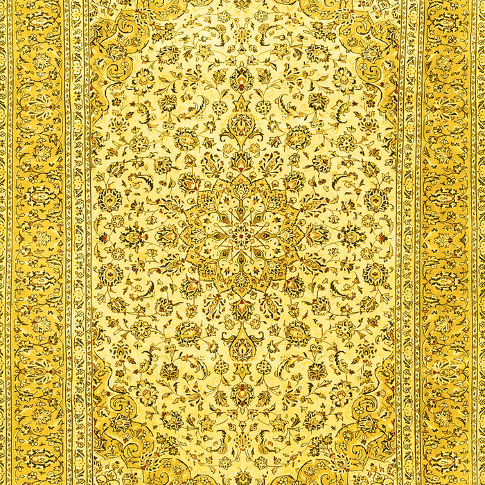 Machine Washable Persian Yellow Traditional Rug, wshtr4529yw