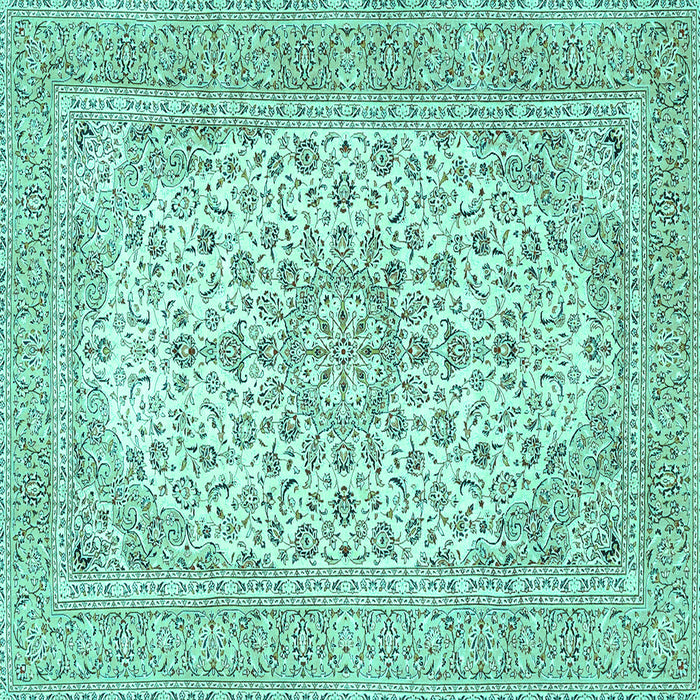 Square Machine Washable Persian Turquoise Traditional Area Rugs, wshtr4529turq