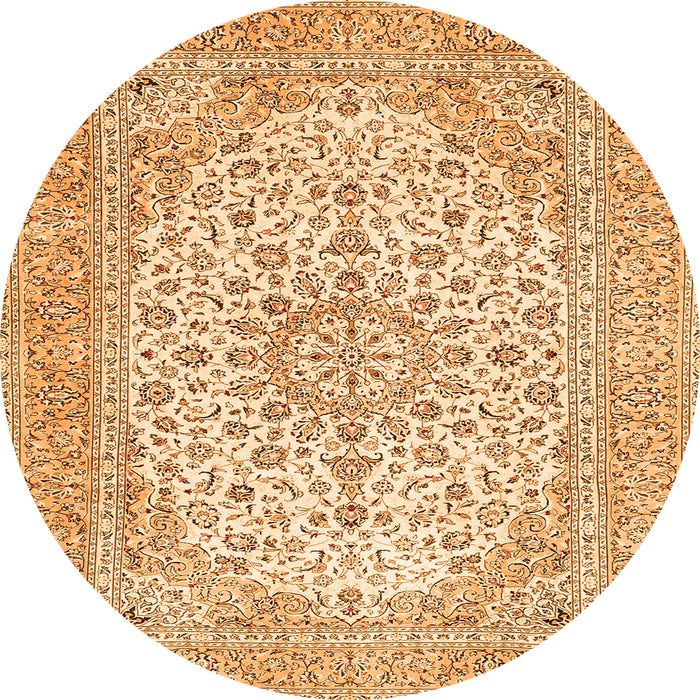 Machine Washable Persian Orange Traditional Area Rugs, wshtr4529org