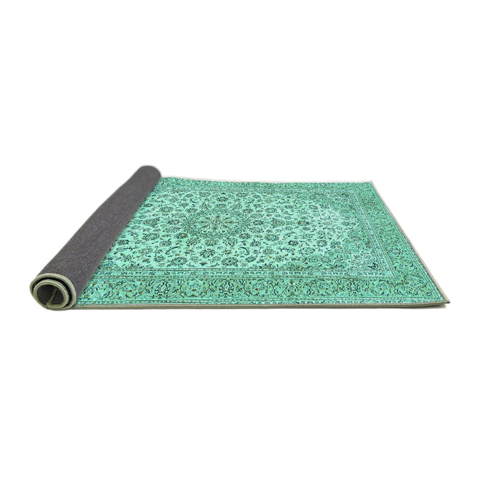 Sideview of Persian Turquoise Traditional Rug, tr4529turq