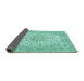 Sideview of Persian Turquoise Traditional Rug, tr4529turq