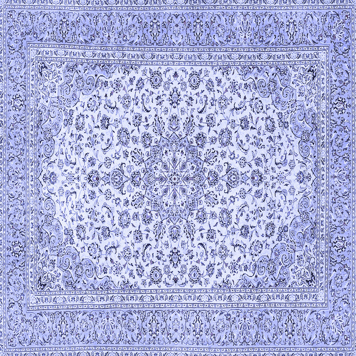 Square Machine Washable Persian Blue Traditional Rug, wshtr4529blu