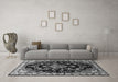 Machine Washable Persian Gray Traditional Rug in a Living Room,, wshtr452gry