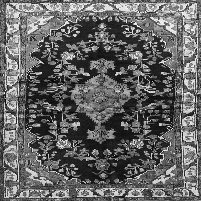 Round Machine Washable Persian Gray Traditional Rug, wshtr452gry