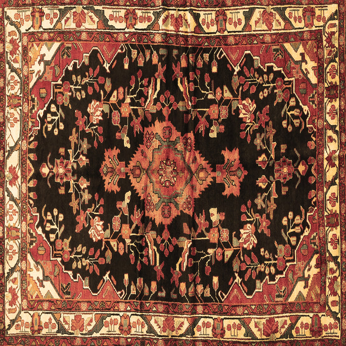 Square Persian Brown Traditional Rug, tr452brn