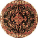 Round Persian Brown Traditional Rug, tr452brn