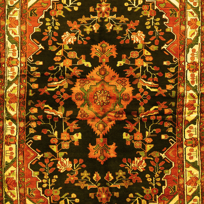 Machine Washable Persian Yellow Traditional Rug, wshtr452yw
