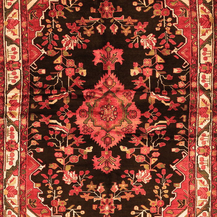 Serging Thickness of Machine Washable Persian Orange Traditional Area Rugs, wshtr452org