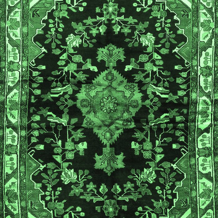 Machine Washable Persian Emerald Green Traditional Area Rugs, wshtr452emgrn