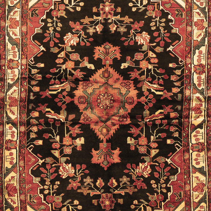 Machine Washable Persian Brown Traditional Rug, wshtr452brn