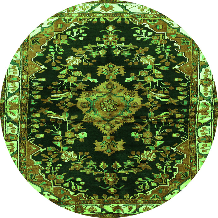 Square Persian Green Traditional Rug, tr452grn