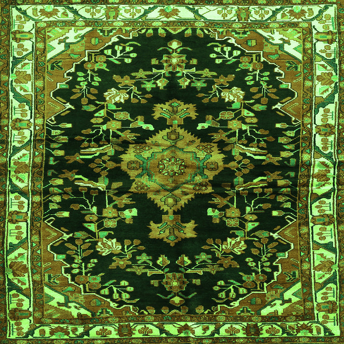 Serging Thickness of Persian Green Traditional Rug, tr452grn