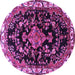 Round Persian Purple Traditional Rug, tr452pur