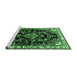 Sideview of Machine Washable Persian Emerald Green Traditional Area Rugs, wshtr452emgrn