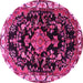 Round Persian Pink Traditional Rug, tr452pnk