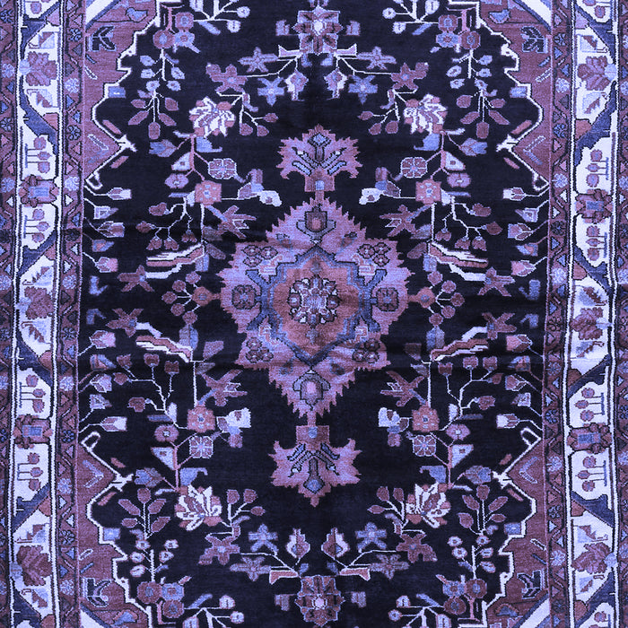 Machine Washable Persian Blue Traditional Rug, wshtr452blu