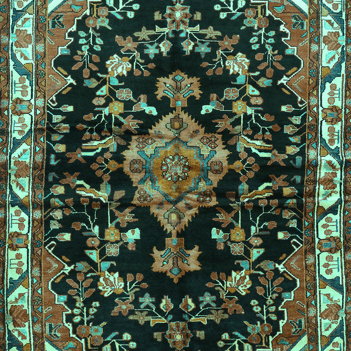 Machine Washable Persian Turquoise Traditional Area Rugs, wshtr452turq