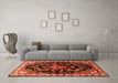 Machine Washable Persian Orange Traditional Area Rugs in a Living Room, wshtr452org