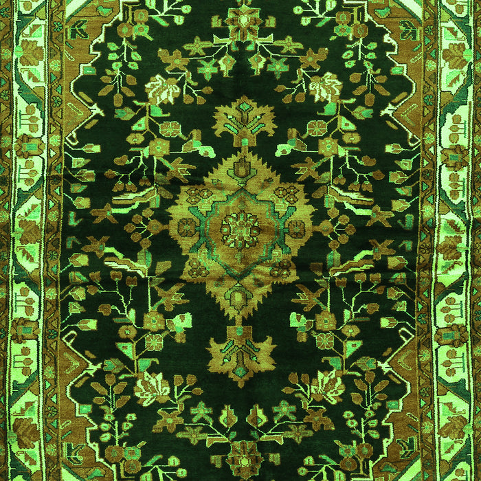 Serging Thickness of Machine Washable Persian Green Traditional Area Rugs, wshtr452grn