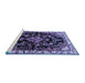 Sideview of Machine Washable Persian Blue Traditional Rug, wshtr452blu