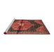 Sideview of Machine Washable Traditional Fire Brick Red Rug, wshtr453