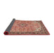 Sideview of Traditional Fire Brick Red Medallion Rug, tr4530