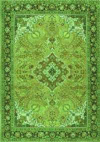 Medallion Green Traditional Rug, tr4530grn