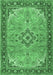 Machine Washable Medallion Emerald Green Traditional Area Rugs, wshtr4530emgrn