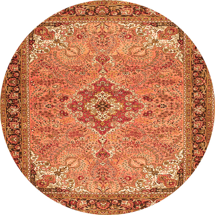 Square Medallion Orange Traditional Rug, tr4530org