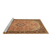 Sideview of Machine Washable Medallion Brown Traditional Rug, wshtr4530brn