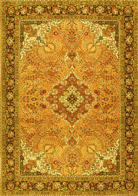 Medallion Yellow Traditional Rug, tr4530yw