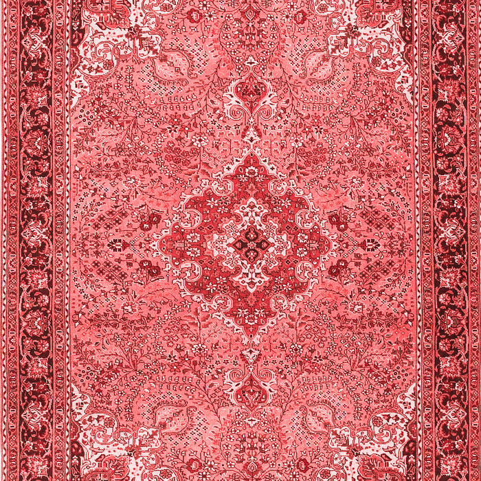 Machine Washable Medallion Red Traditional Rug, wshtr4530red