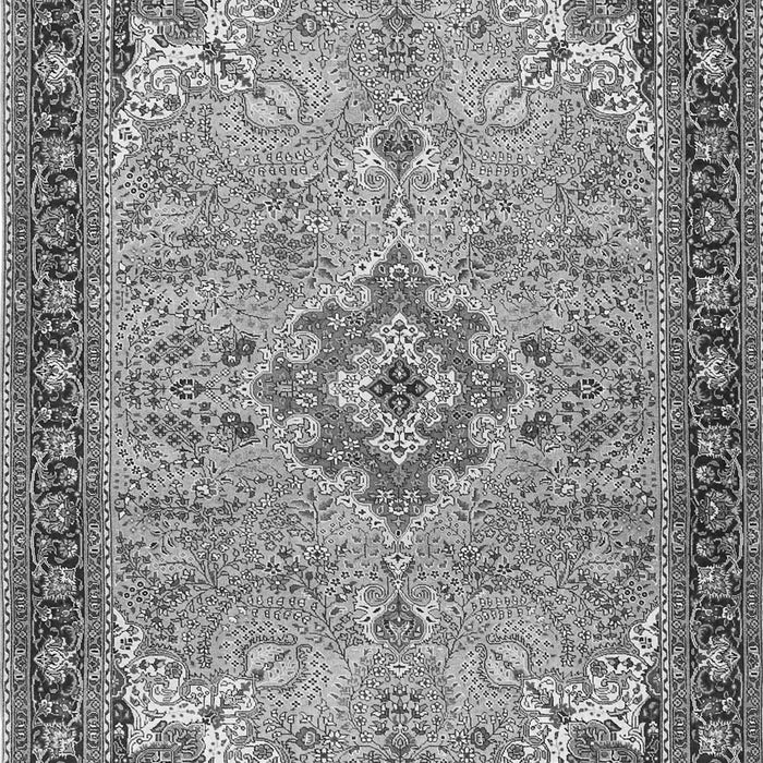 Serging Thickness of Machine Washable Medallion Gray Traditional Rug, wshtr4530gry