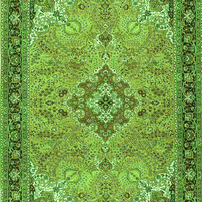 Serging Thickness of Machine Washable Medallion Green Traditional Area Rugs, wshtr4530grn