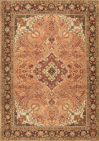 Medallion Brown Traditional Rug, tr4530brn