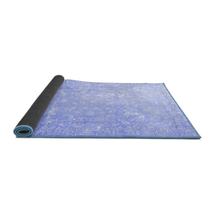 Sideview of Oriental Blue Traditional Rug, tr4531blu