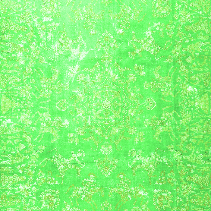 Serging Thickness of Machine Washable Oriental Green Traditional Area Rugs, wshtr4531grn