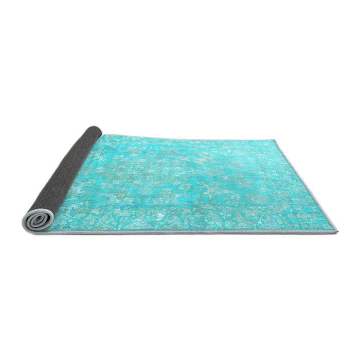 Sideview of Oriental Light Blue Traditional Rug, tr4531lblu