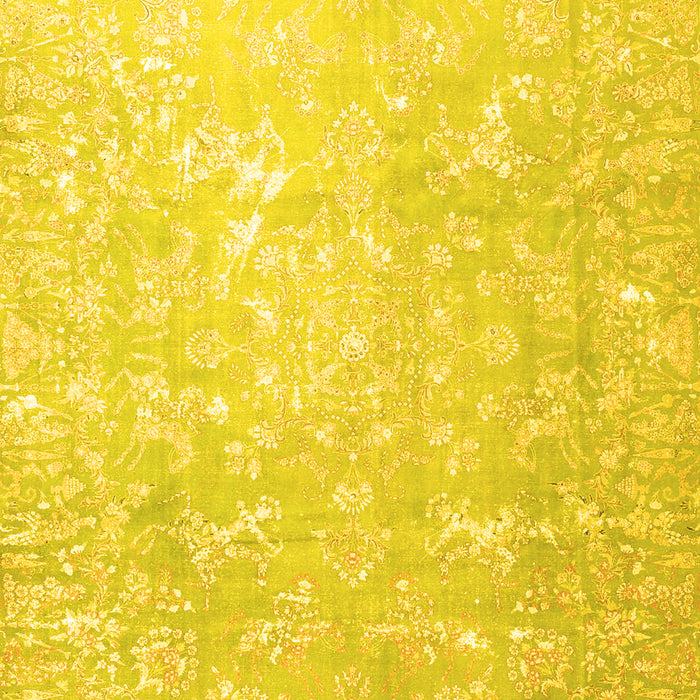 Machine Washable Oriental Yellow Traditional Rug, wshtr4531yw