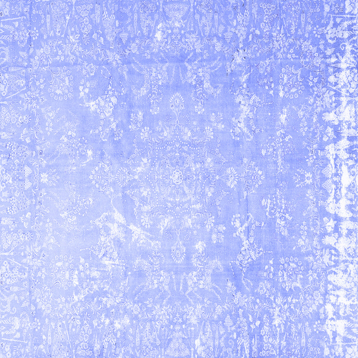 Square Machine Washable Oriental Blue Traditional Rug, wshtr4531blu