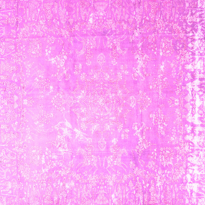 Square Machine Washable Oriental Pink Traditional Rug, wshtr4531pnk