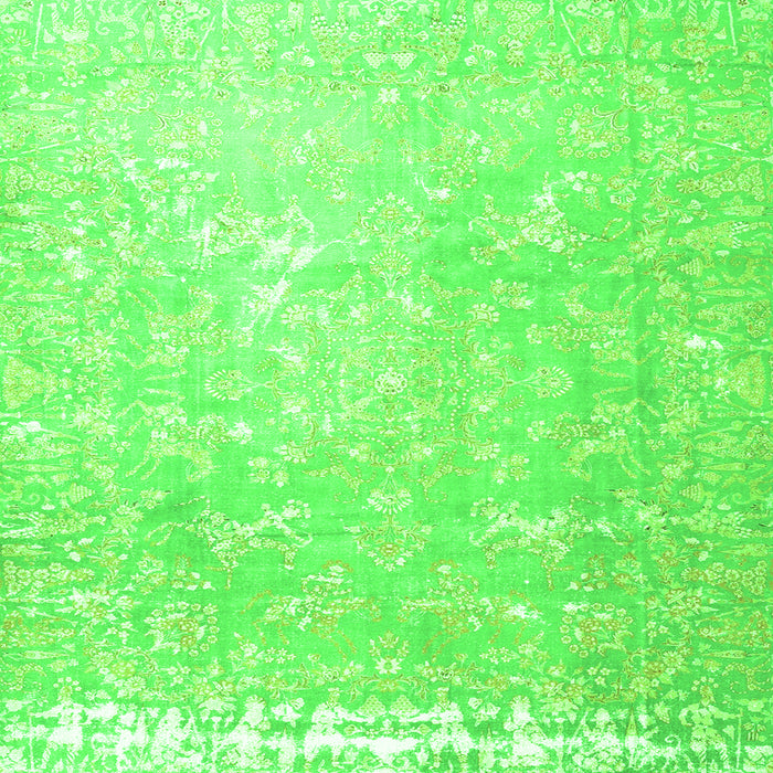 Serging Thickness of Oriental Green Traditional Rug, tr4531grn