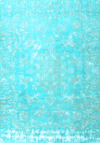 Oriental Light Blue Traditional Rug, tr4531lblu