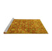 Sideview of Machine Washable Persian Yellow Traditional Rug, wshtr4532yw