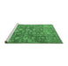 Sideview of Machine Washable Persian Emerald Green Traditional Area Rugs, wshtr4532emgrn