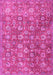 Machine Washable Persian Pink Traditional Rug, wshtr4532pnk